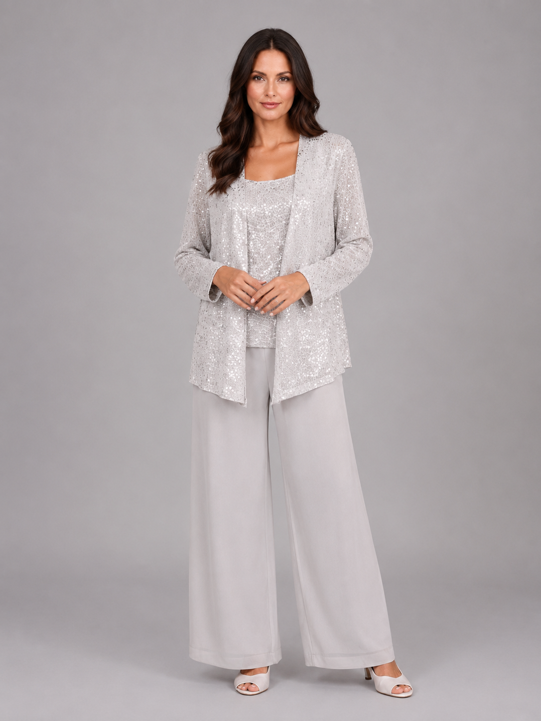 Women's Sequin Trouser Suit UK – three-piece occasion, view 1