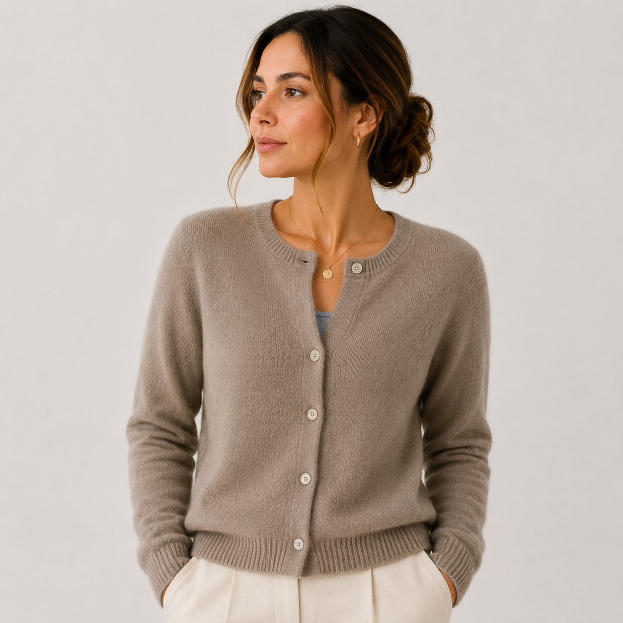 Women's Soft Knit Cardigan Classic Button Front Long Sleeve 7