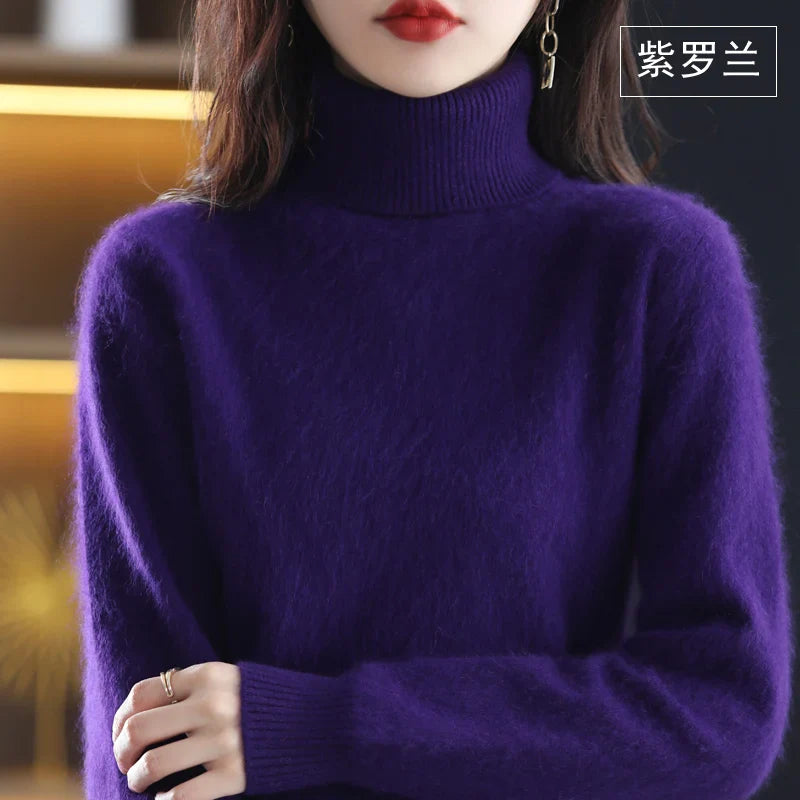 Women's Soft Knit Sweater UK – Chic High Neck Tailored | The Selwyn | Huna