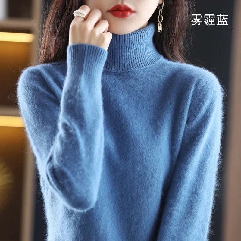 Women's Soft Knit Sweater UK – Chic High Neck Tailored | The Selwyn | Huna