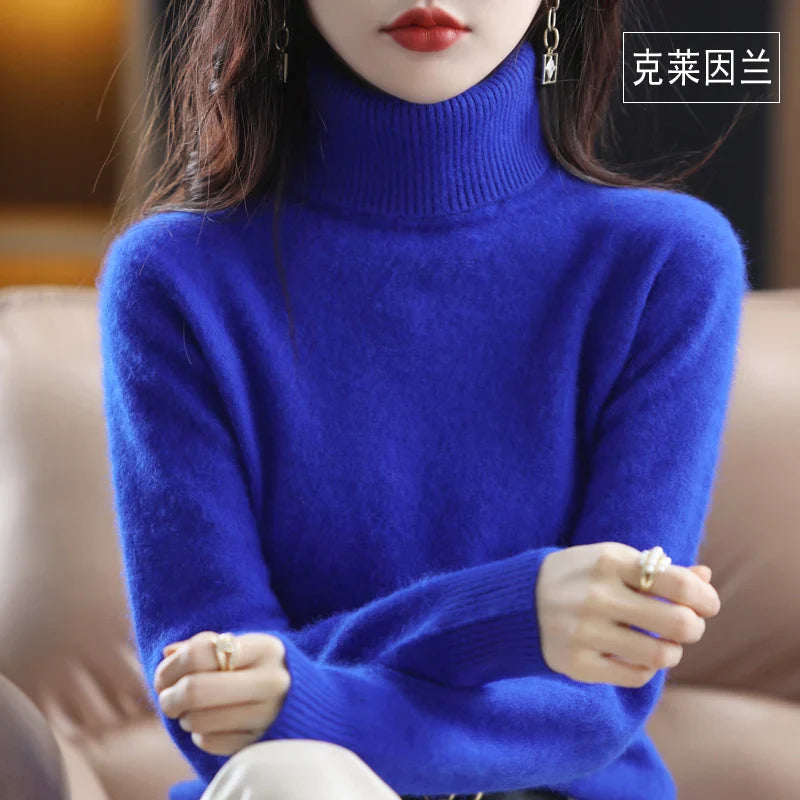 Women's Soft Knit Sweater UK – Chic High Neck Tailored | The Selwyn | Huna