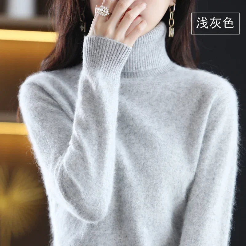 Women's Soft Knit Sweater UK – Chic High Neck Tailored | The Selwyn | Huna