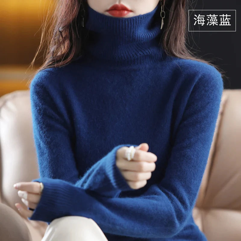 Women's Soft Knit Sweater UK – Chic High Neck Tailored | The Selwyn | Huna