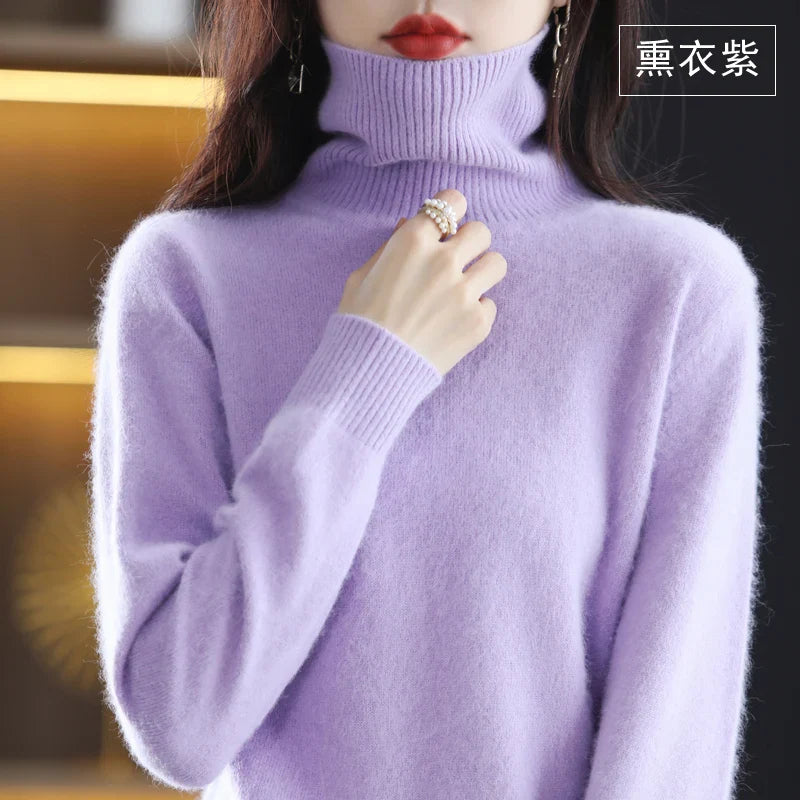 Women's Soft Knit Sweater UK – Chic High Neck Tailored | The Selwyn | Huna