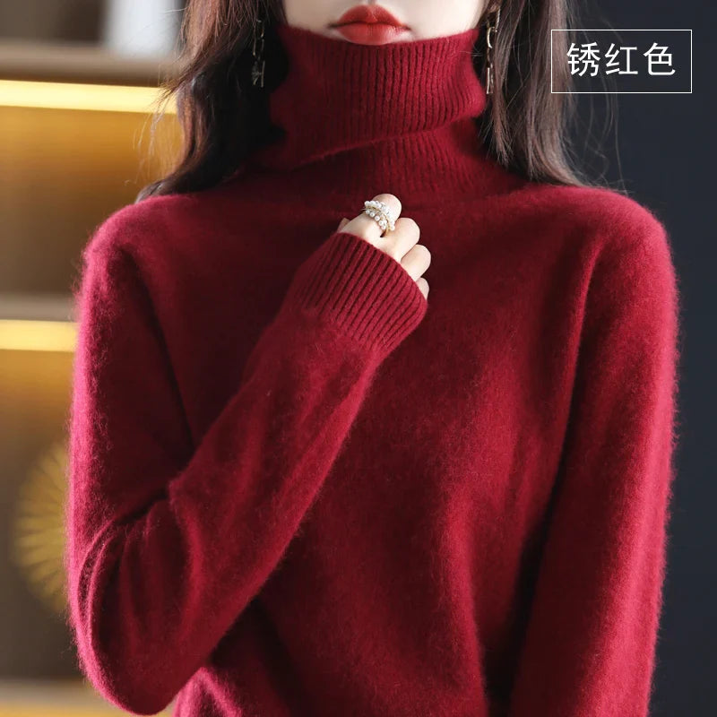 Women's Soft Knit Sweater UK – Chic High Neck Tailored | The Selwyn | Huna
