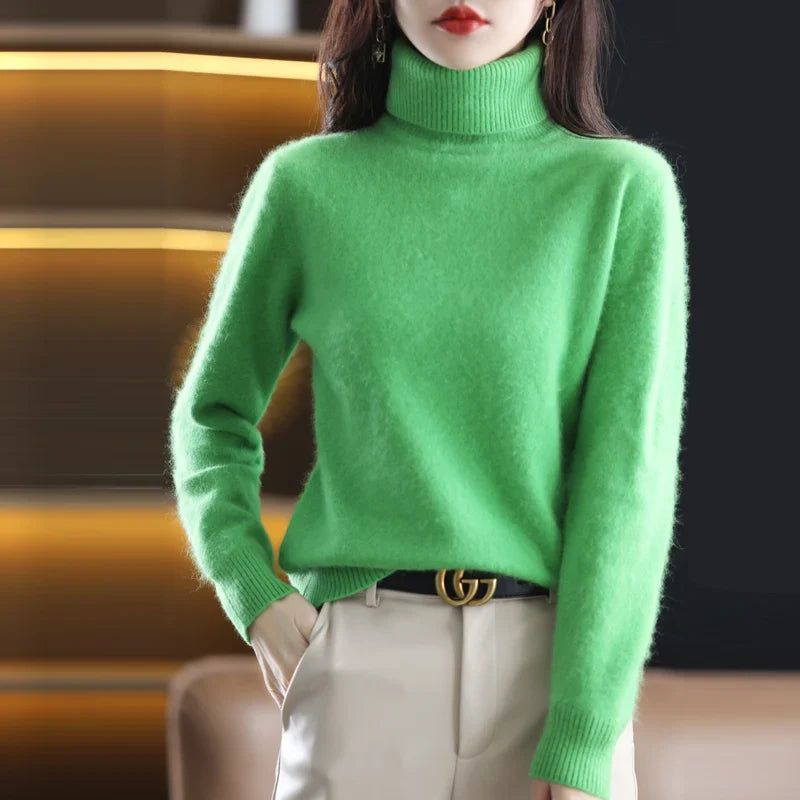 Women's Soft Knit Sweater UK – Chic High Neck Tailored | The Selwyn | Huna