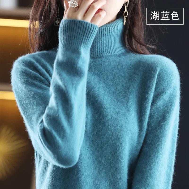 Women's Soft Knit Sweater UK – Chic High Neck Tailored | The Selwyn | Huna