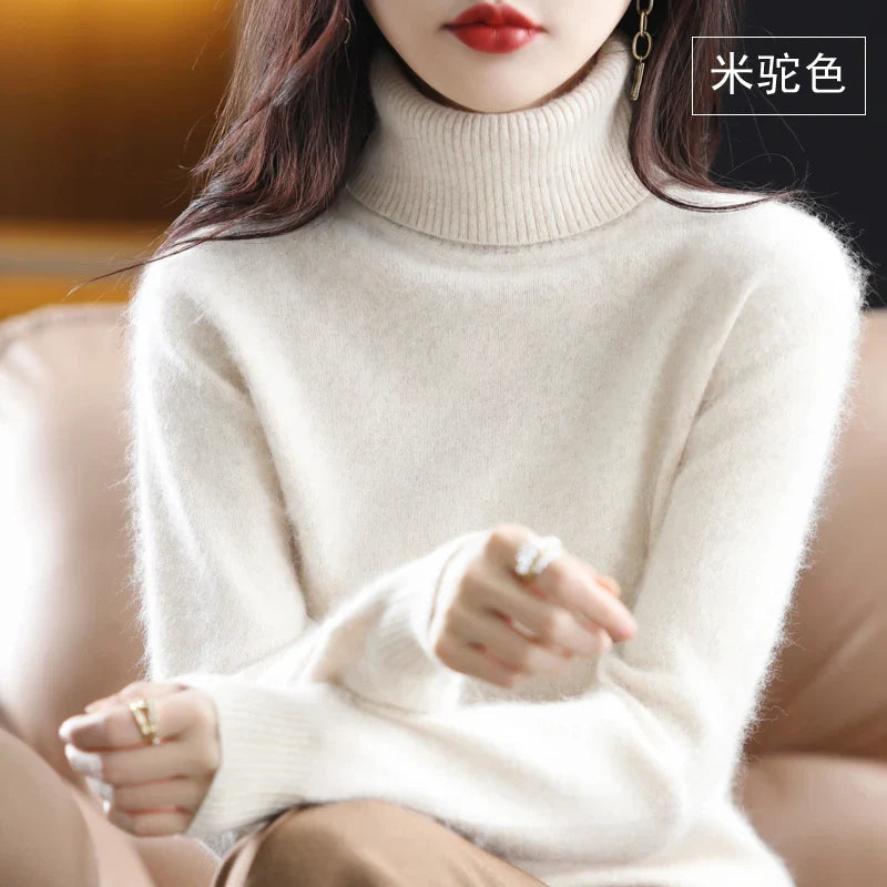 Women's Soft Knit Sweater UK – Chic High Neck Tailored | The Selwyn | Huna