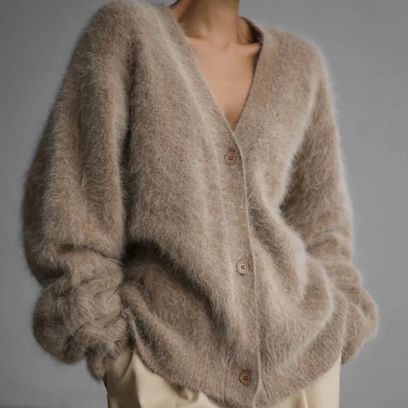 Women's Long Cardigan UK – Soft Knitted Elegant Cozy Layer | The Philippa | Huna