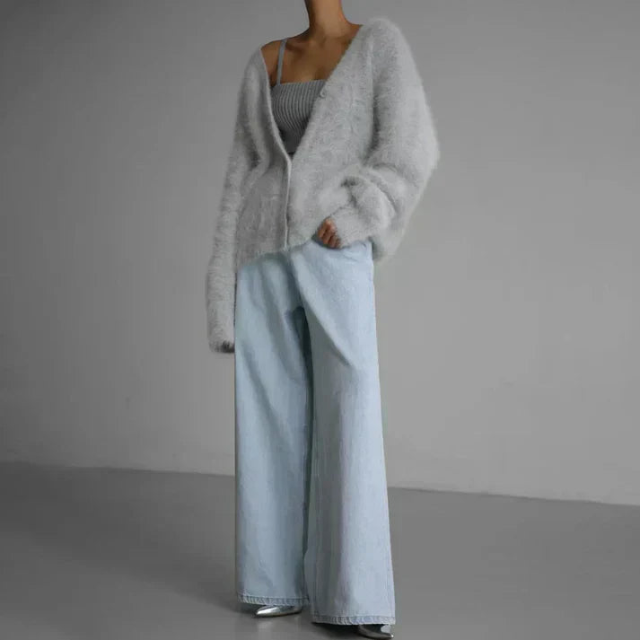 Women's Long Cardigan UK – Soft Knitted Elegant Cozy Layer | The Philippa | Huna