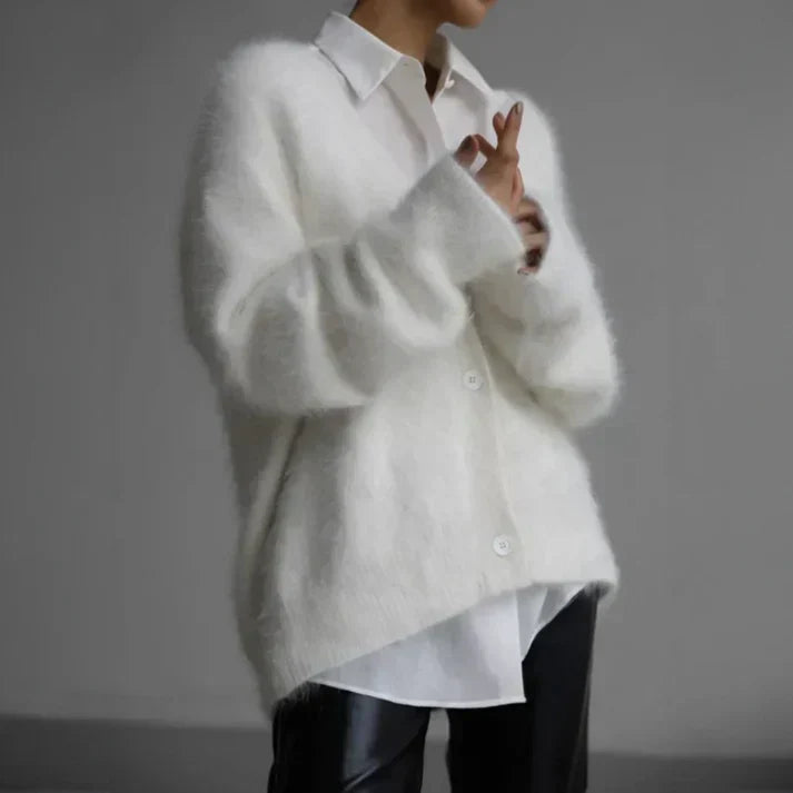 Women's Long Cardigan UK – Soft Knitted Elegant Cozy Layer | The Philippa | Huna