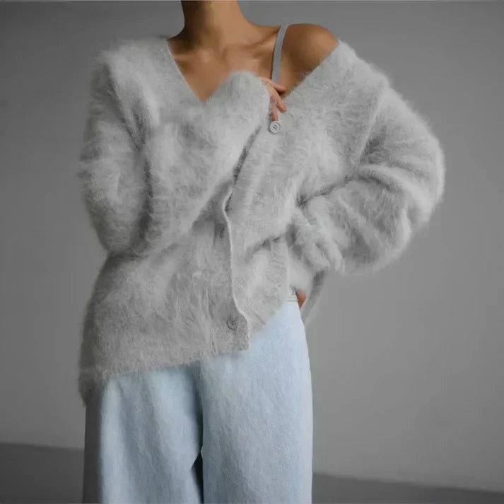 Women's Long Cardigan UK – Soft Knitted Elegant Cozy Layer | The Philippa | Huna
