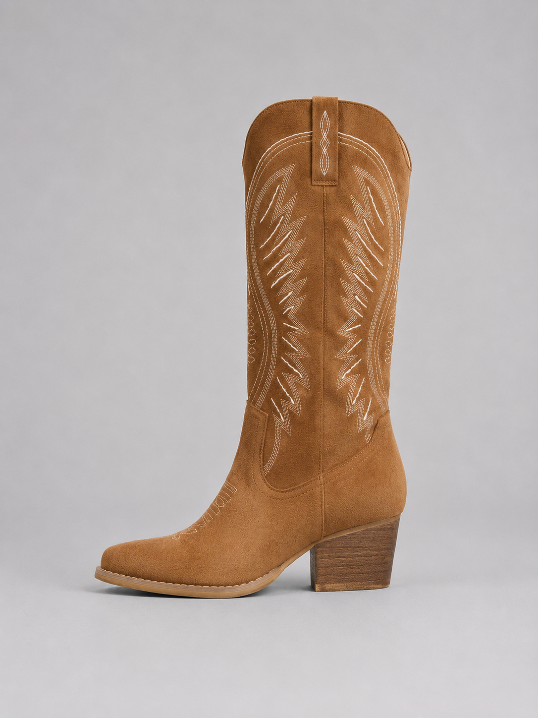 Women's Suede-Look Cowboy Boots – western block heel, view 4 | The Quintessa | Huna