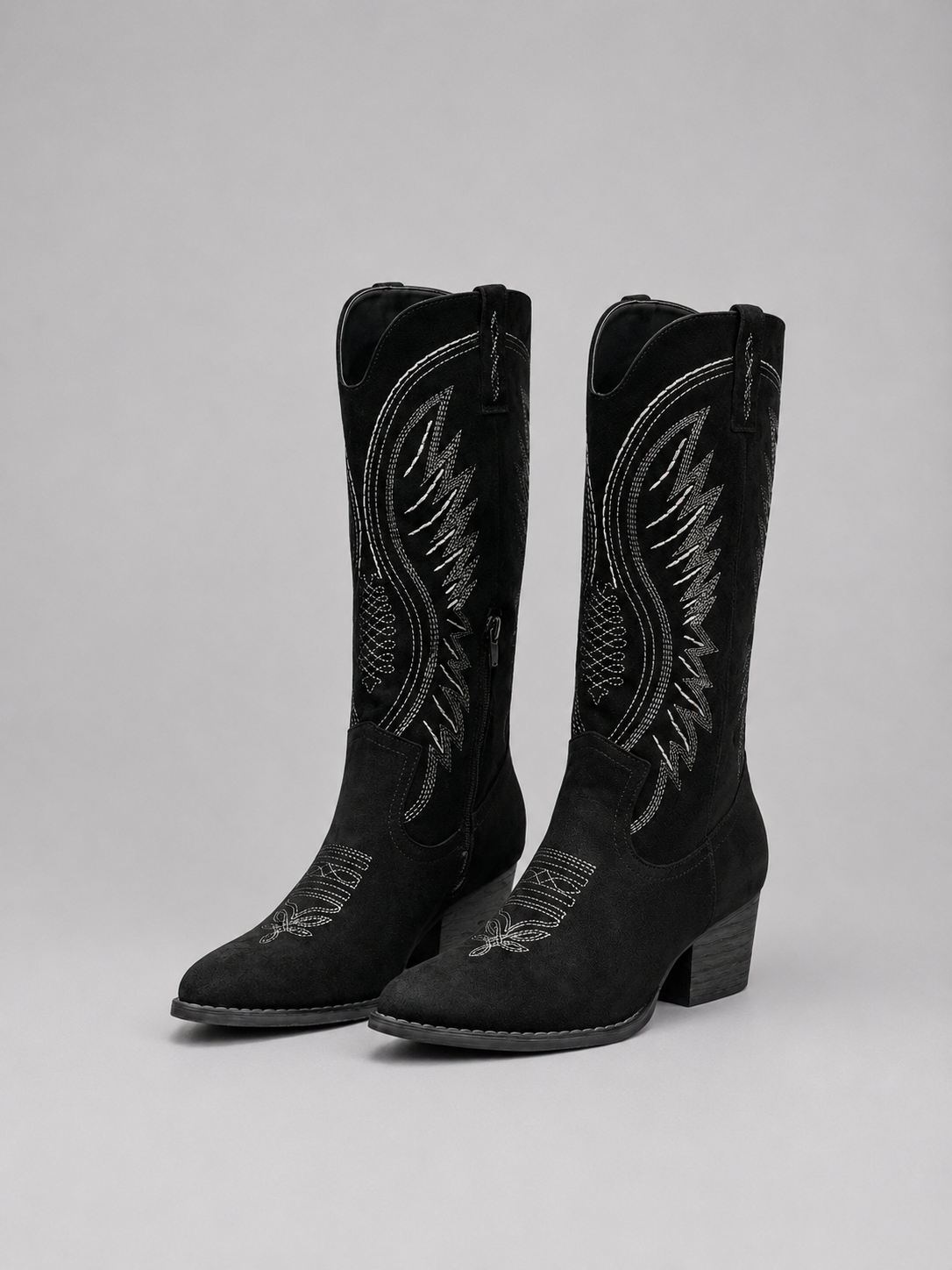 Women's Suede-Look Cowboy Boots – western block heel, view 5 | The Quintessa | Huna