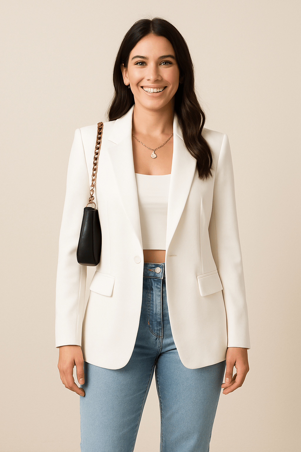 Women's Tailored Black Blazer UK – Elegant Layered Cocktail | The Guinevere | Huna