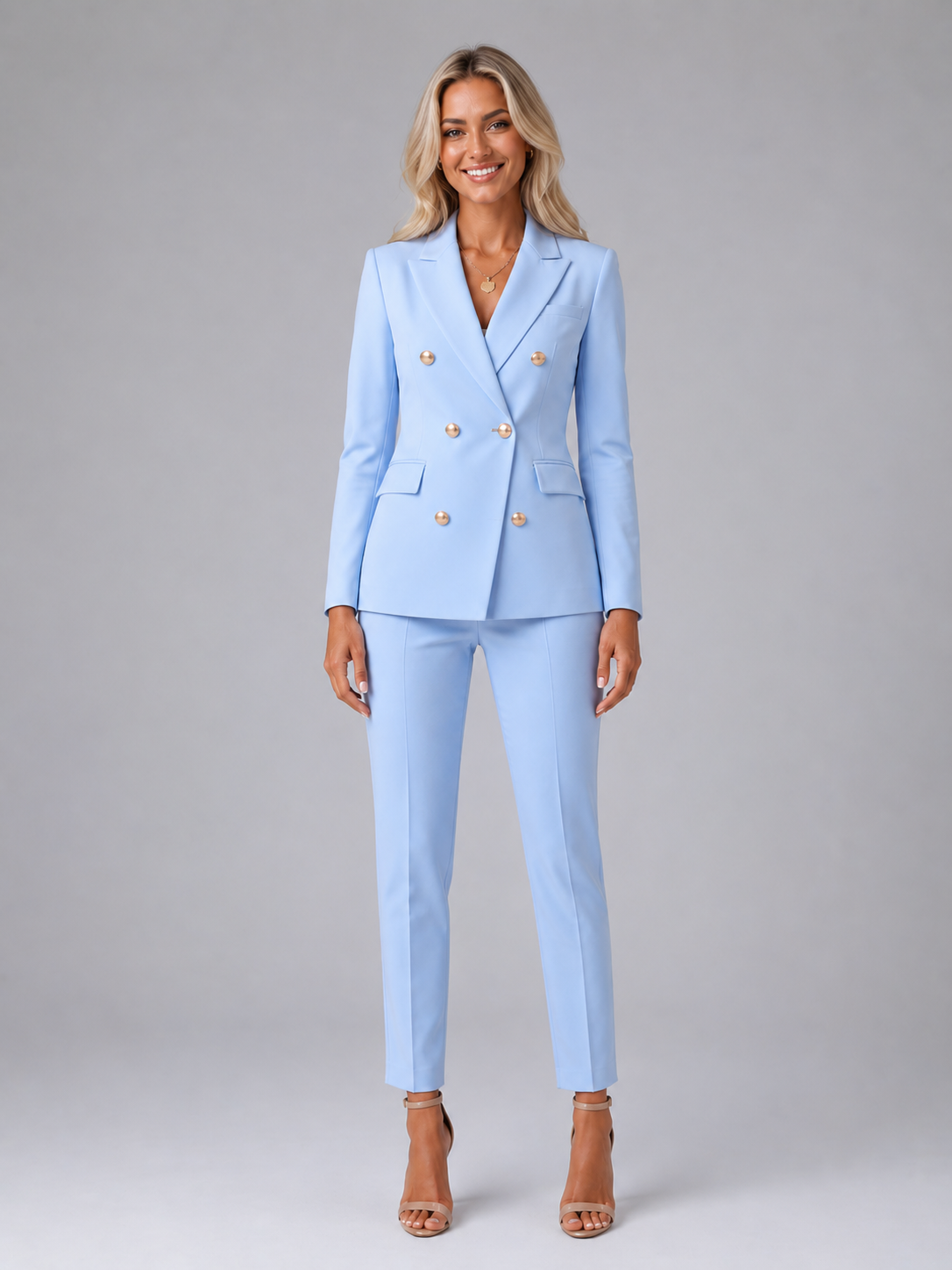 Women's Double-Breasted Trouser Suit UK – Tailored Set – The Maristela – image 1