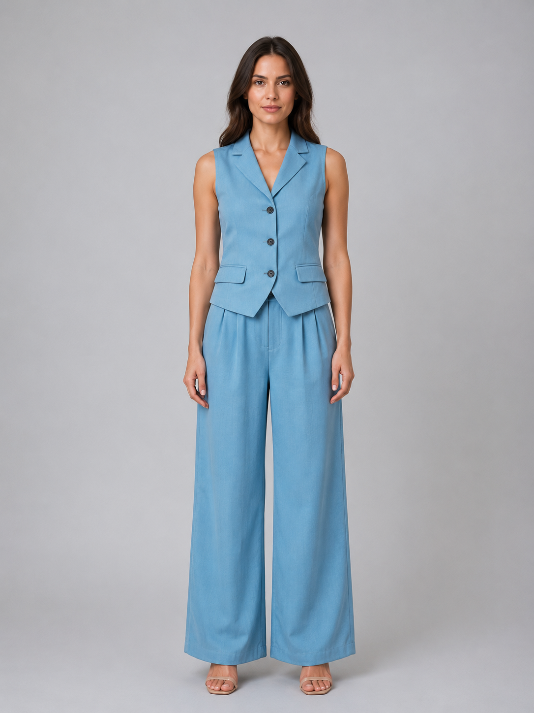 Women's Waistcoat Trouser Set UK – Wide Leg – The Serephine – image 1