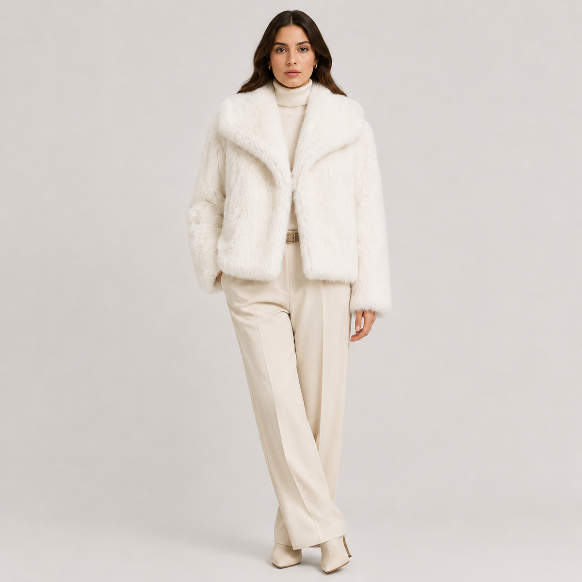 Women's Faux Fur Jacket UK – Warm Winter Elegant Outerwear | The Xanthe | Huna