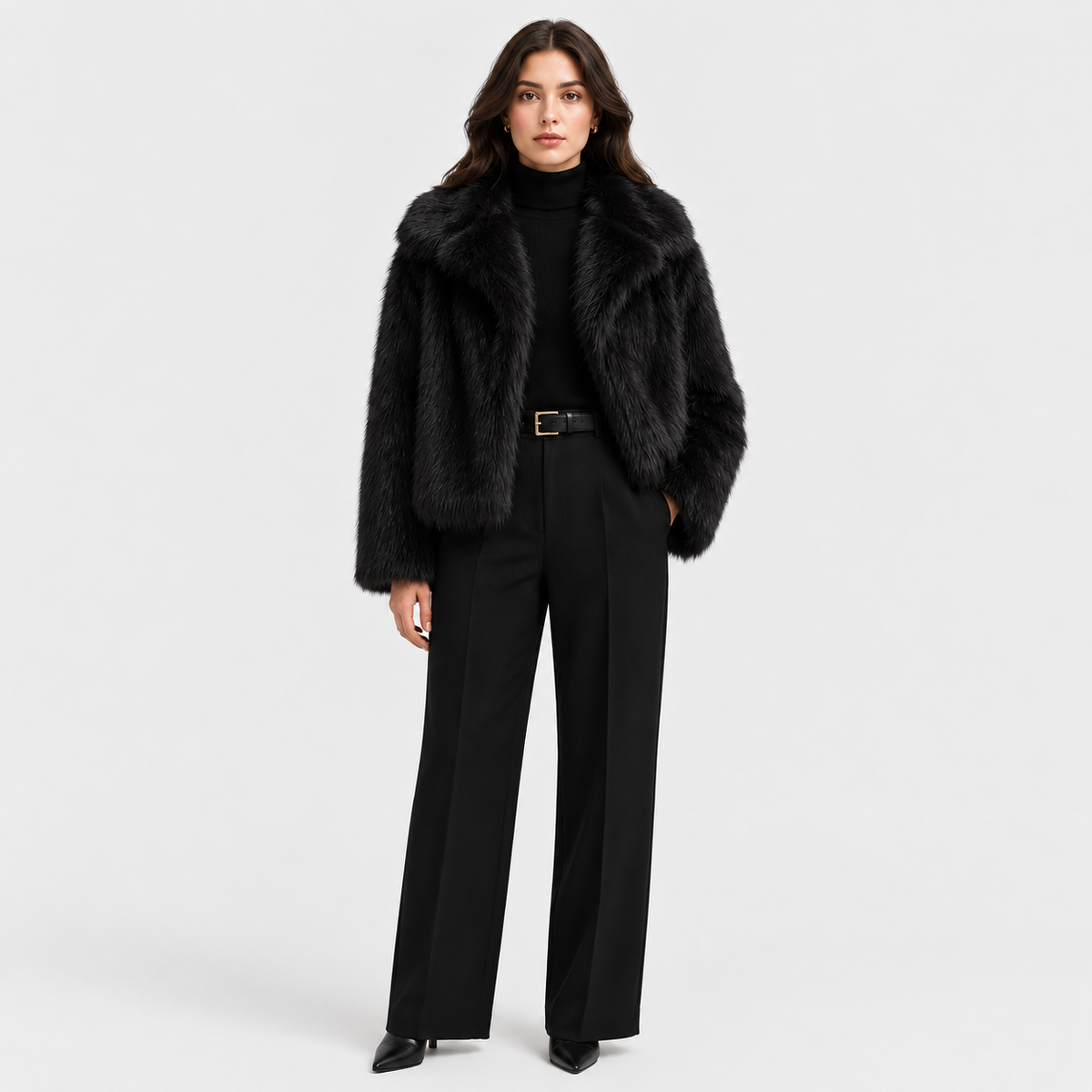 Women's Faux Fur Jacket UK – Warm Winter Elegant Outerwear | The Xanthe | Huna