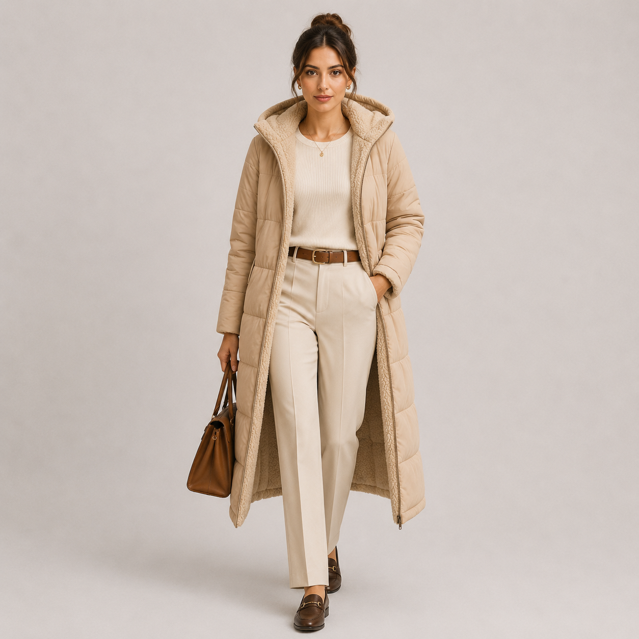 Women's Warm Long Hooded Winter Coat with Plush Lining 0