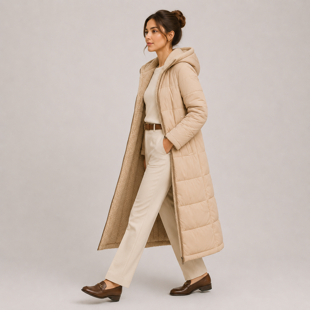 Women's Warm Long Hooded Winter Coat with Plush Lining 1