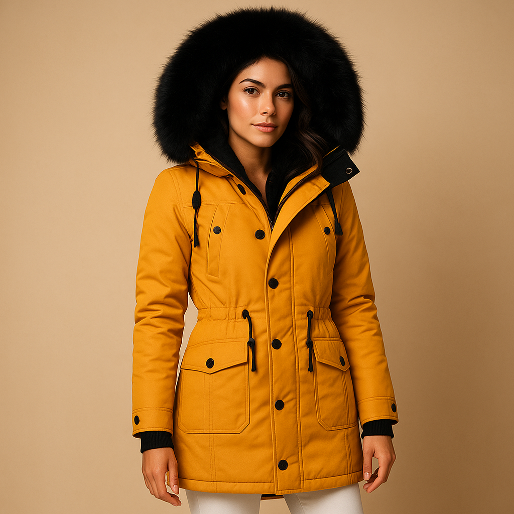 Women's Waterproof Faux Fur Coat UK – Stylish Long Puffer Winter | The Sabelle | Huna