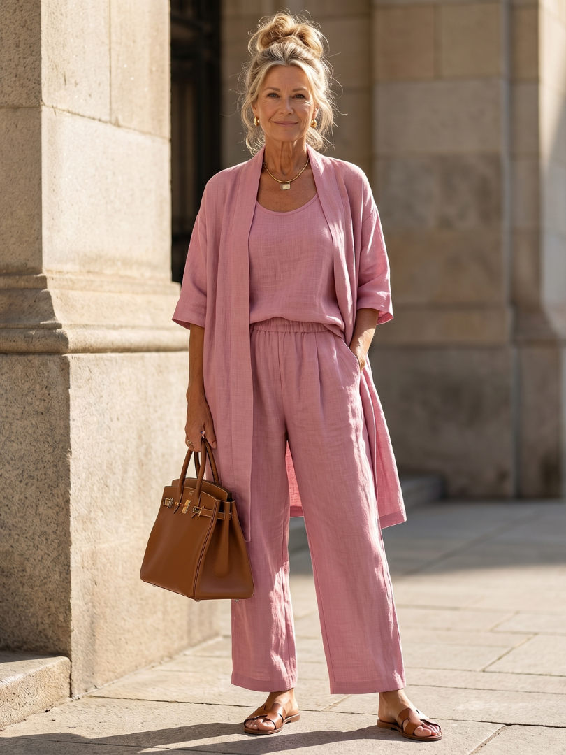 Women's Three Piece Set – Relaxed Top & Trouser Co-ord | The Yael | Huna