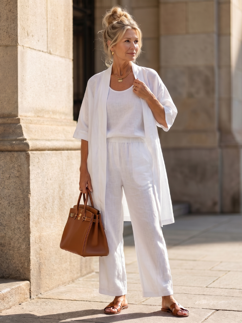 Women's Three Piece Set – Relaxed Top & Trouser Co-ord | The Yael | Huna