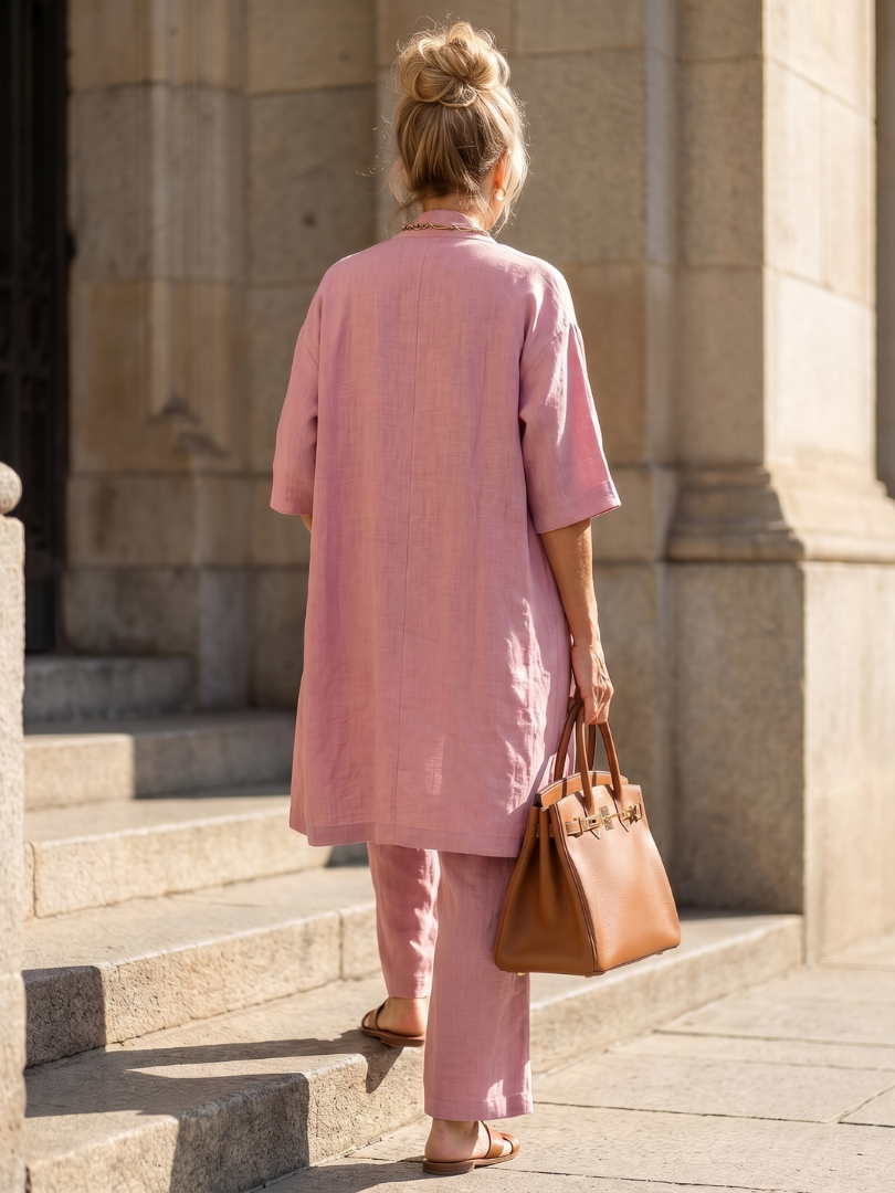 Women's Three Piece Set – Relaxed Top & Trouser Co-ord | The Yael | Huna
