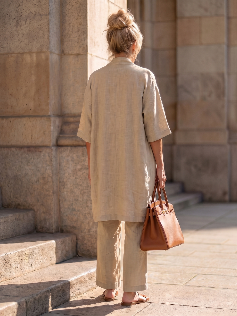 Women's Three Piece Set – Relaxed Top & Trouser Co-ord | The Yael | Huna