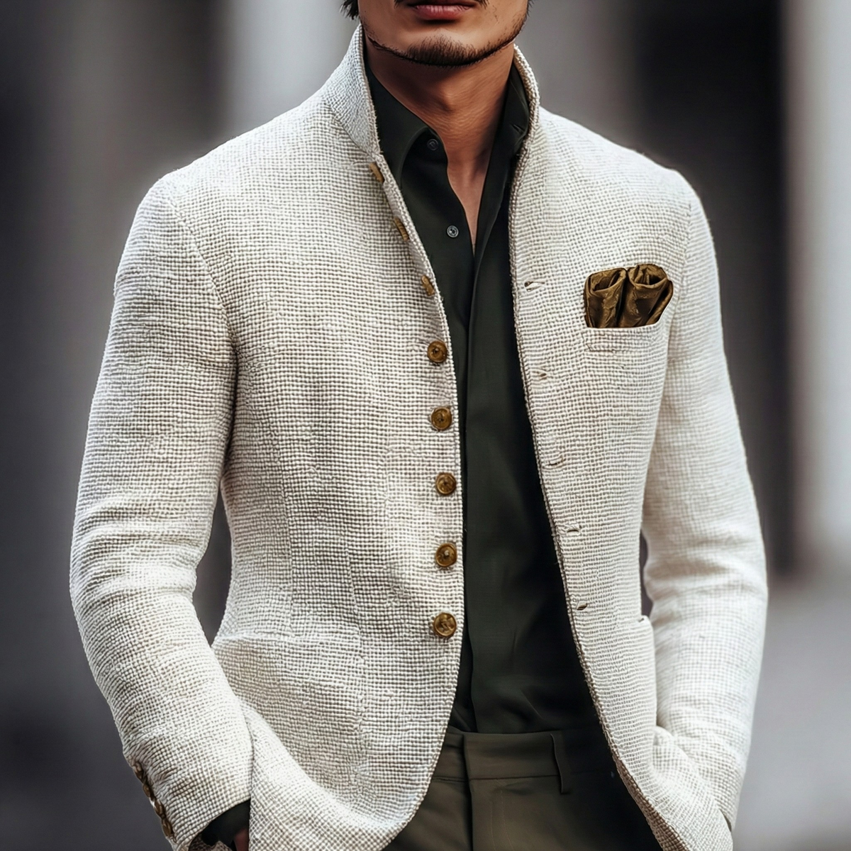 Men's single-breasted cardigan – The Harold by Huna – view 1