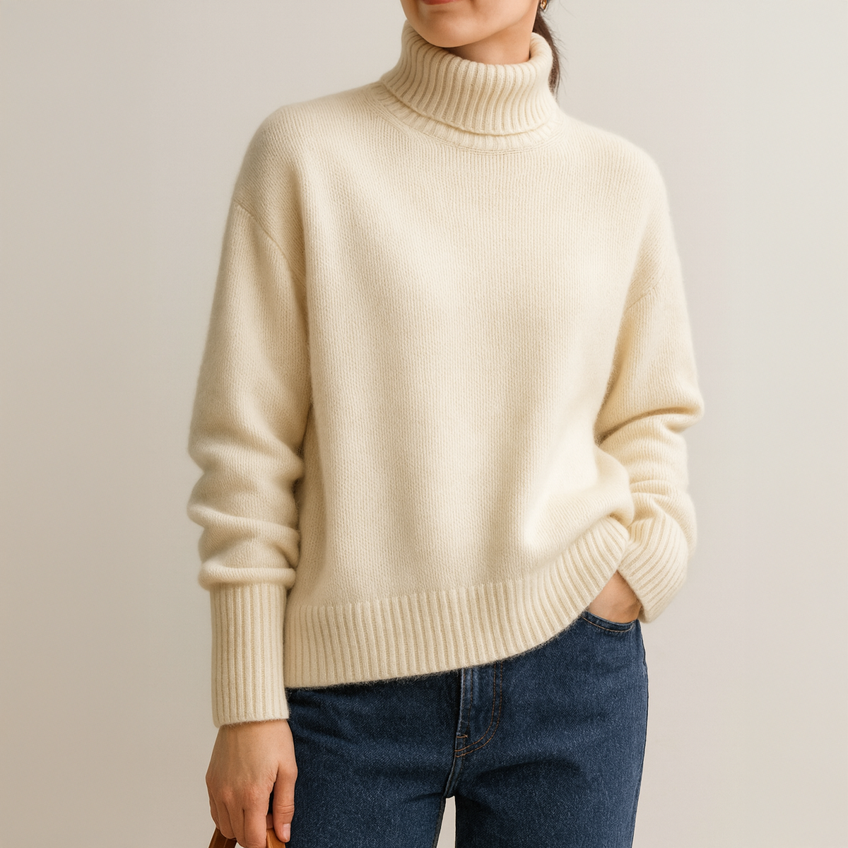 Women's Turtleneck Jumper UK – Cosy Relaxed Knit – The Clemency – image 5