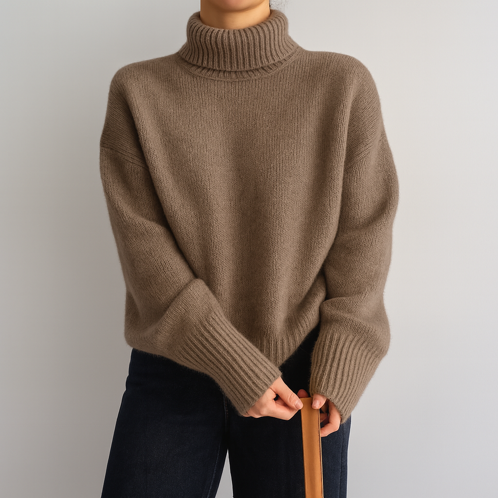 Women's Turtleneck Jumper UK – Cosy Relaxed Knit – The Clemency – image 2