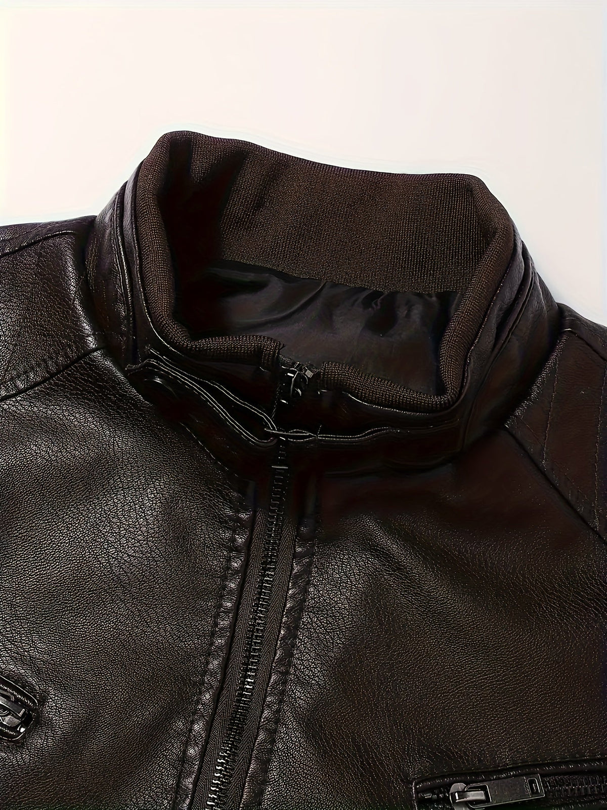 Men's pu leather moto jacket – The Tobin by Huna – view 5