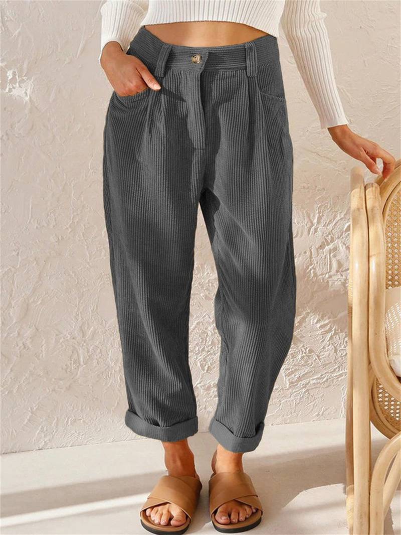 Women's Corduroy Trousers UK – relaxed pocket fit, view 3