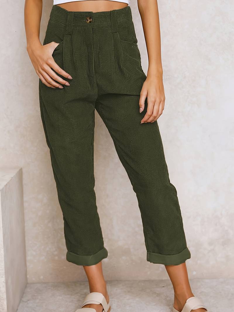 Women's Corduroy Trousers UK – Straight Leg – The Ondeline – image 1