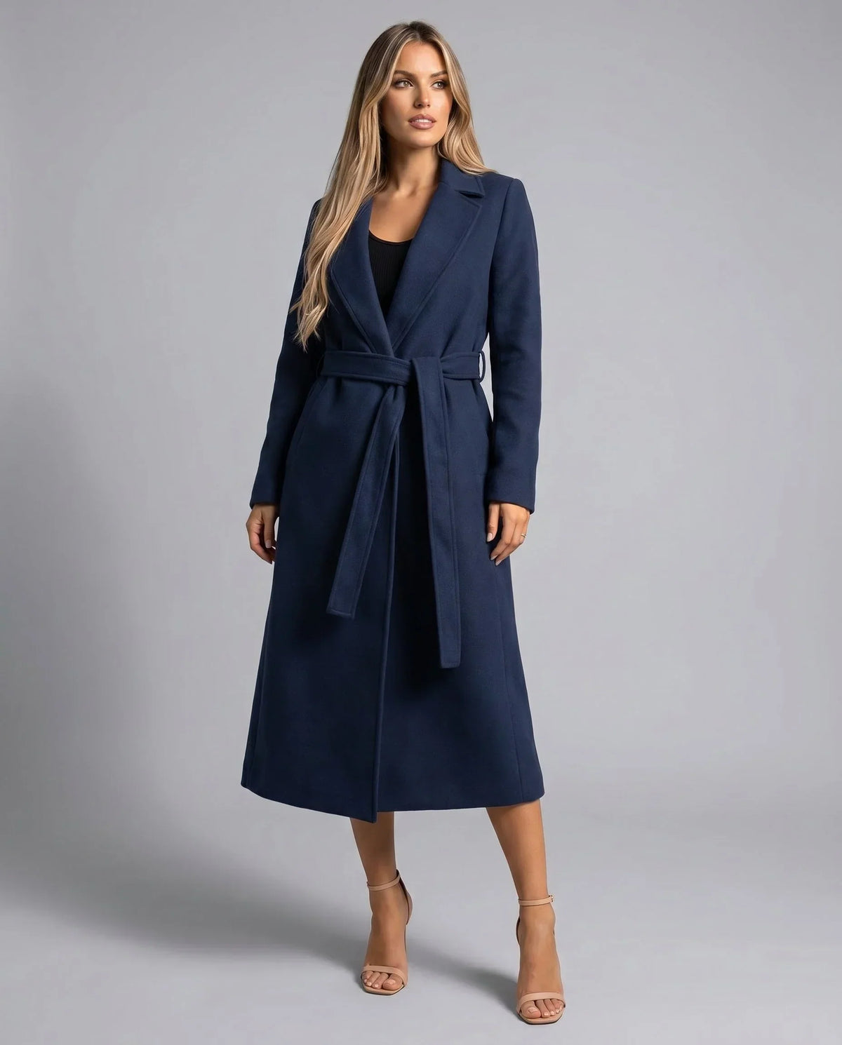 Women's Notch Lapel Trench Coat UK – tailored belted fit, view 4