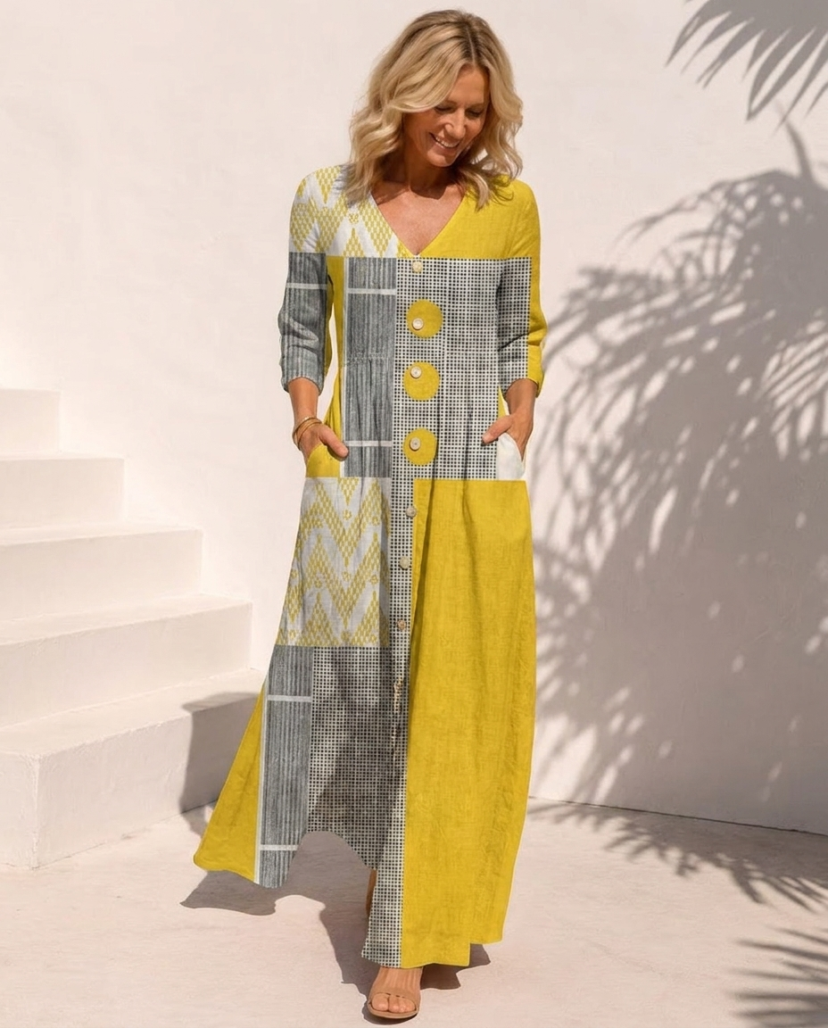 The Mabel – Women's Linen Midi Dress | Huna