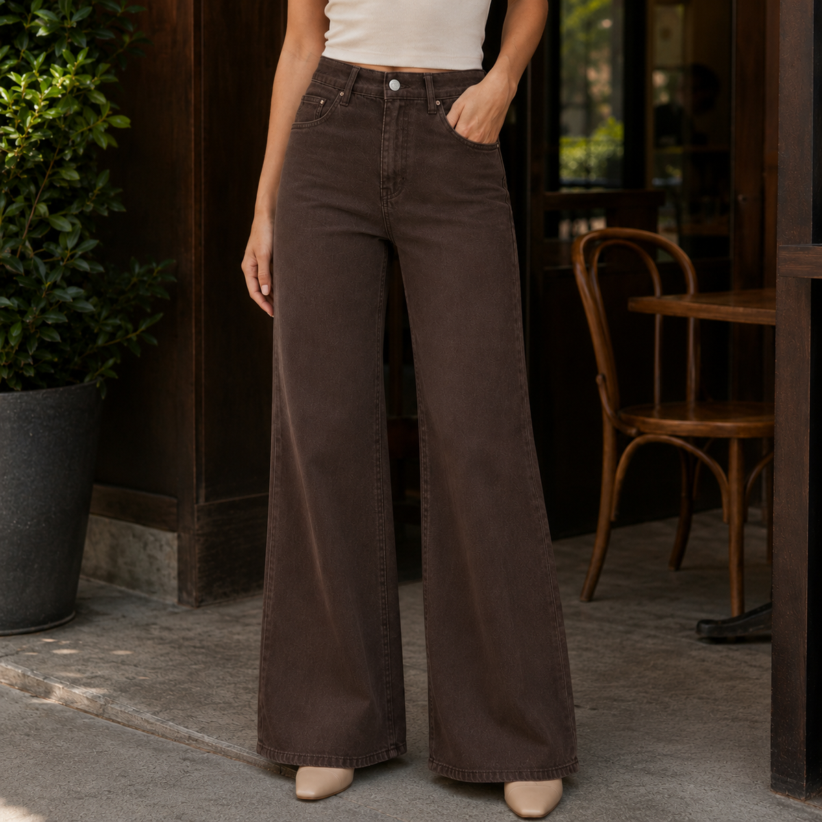 Women's Wide Leg Jeans UK – Relaxed Fit – The Bellarose – image 1