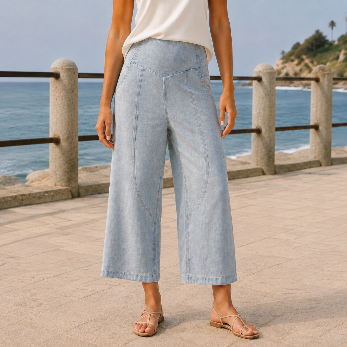 Women's Sculpted Wide Leg Trousers UK – Tailored Shape – The Lysithea – image 1