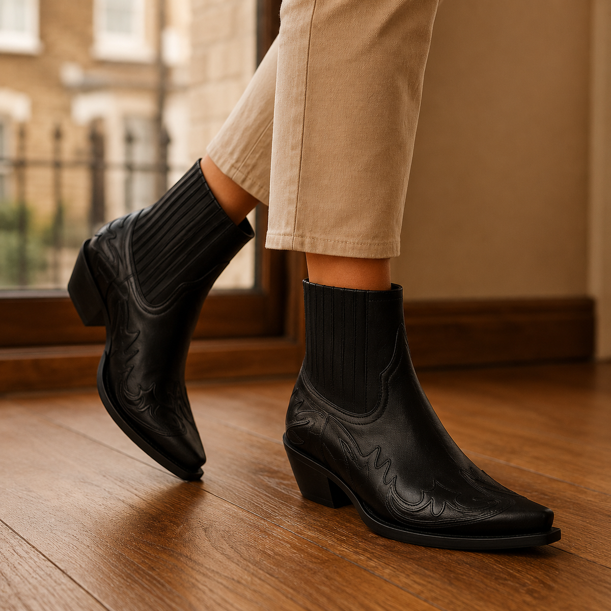 Women's Western Boots UK – low heel cowboy style, view 1