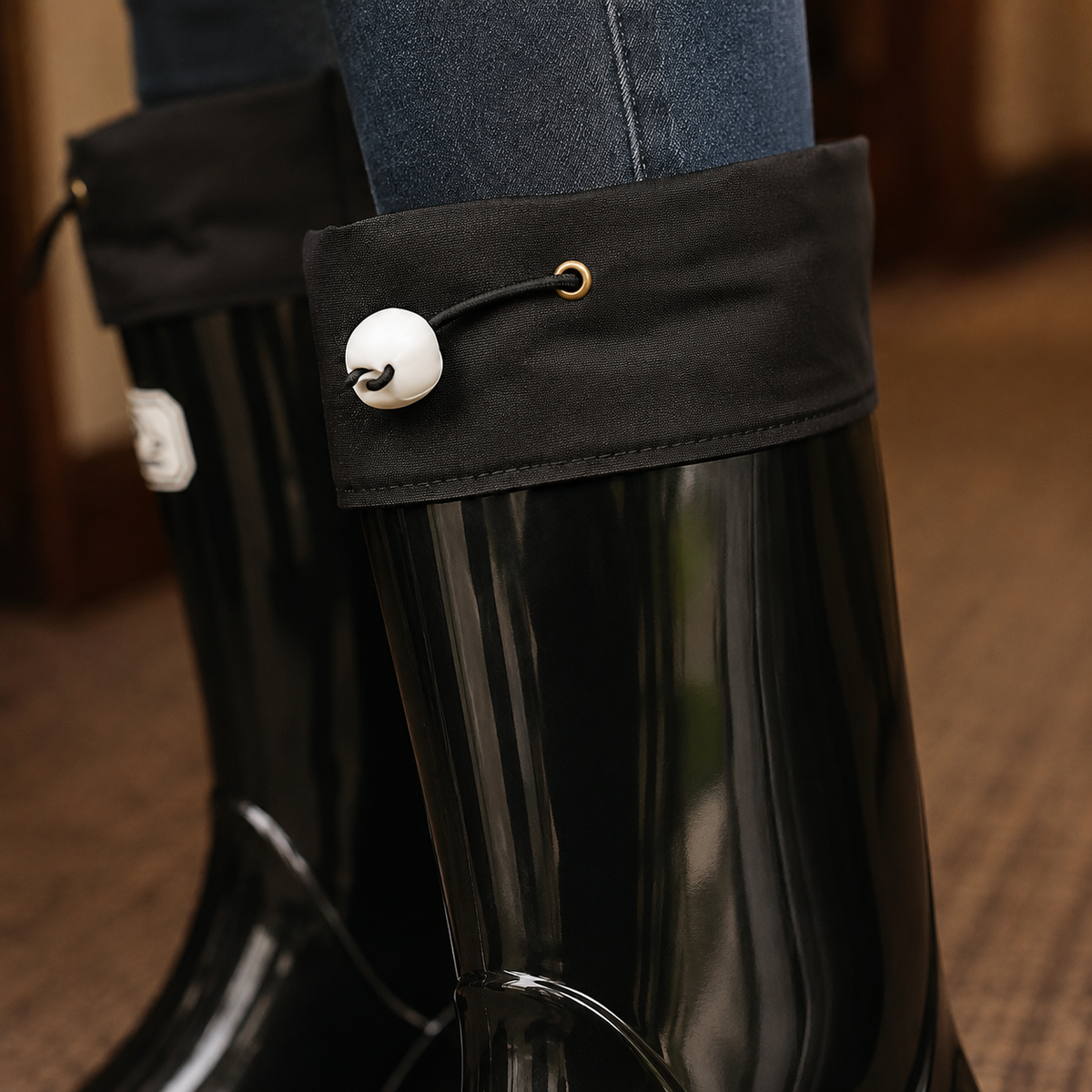 Women's Drawstring Rain Boots UK – weather ready, view 2
