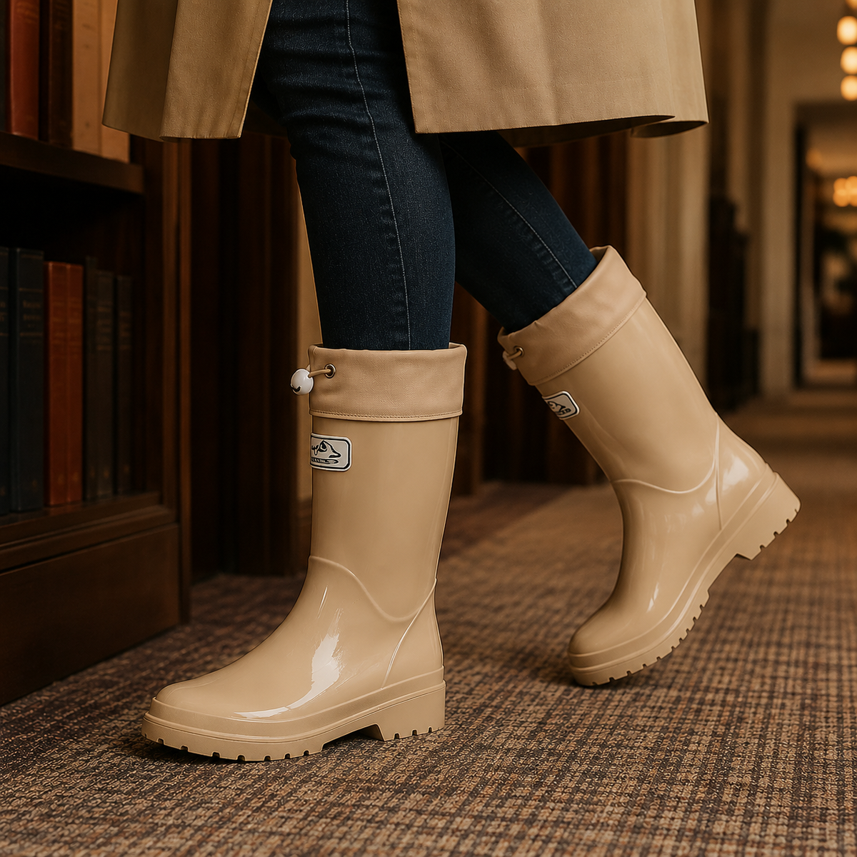 Women's Drawstring Rain Boots UK – weather ready, view 3