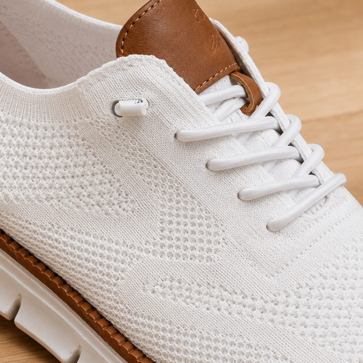 Women's Knit Walking Trainers – elastic lace flex sole, view 3 | The Serilda | Huna