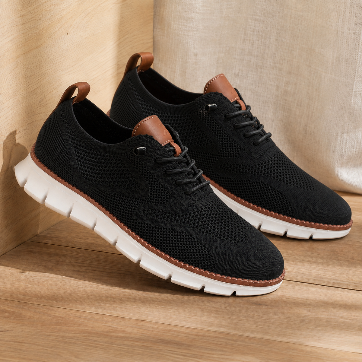Women's Knit Walking Trainers – elastic lace flex sole, view 4 | The Serilda | Huna