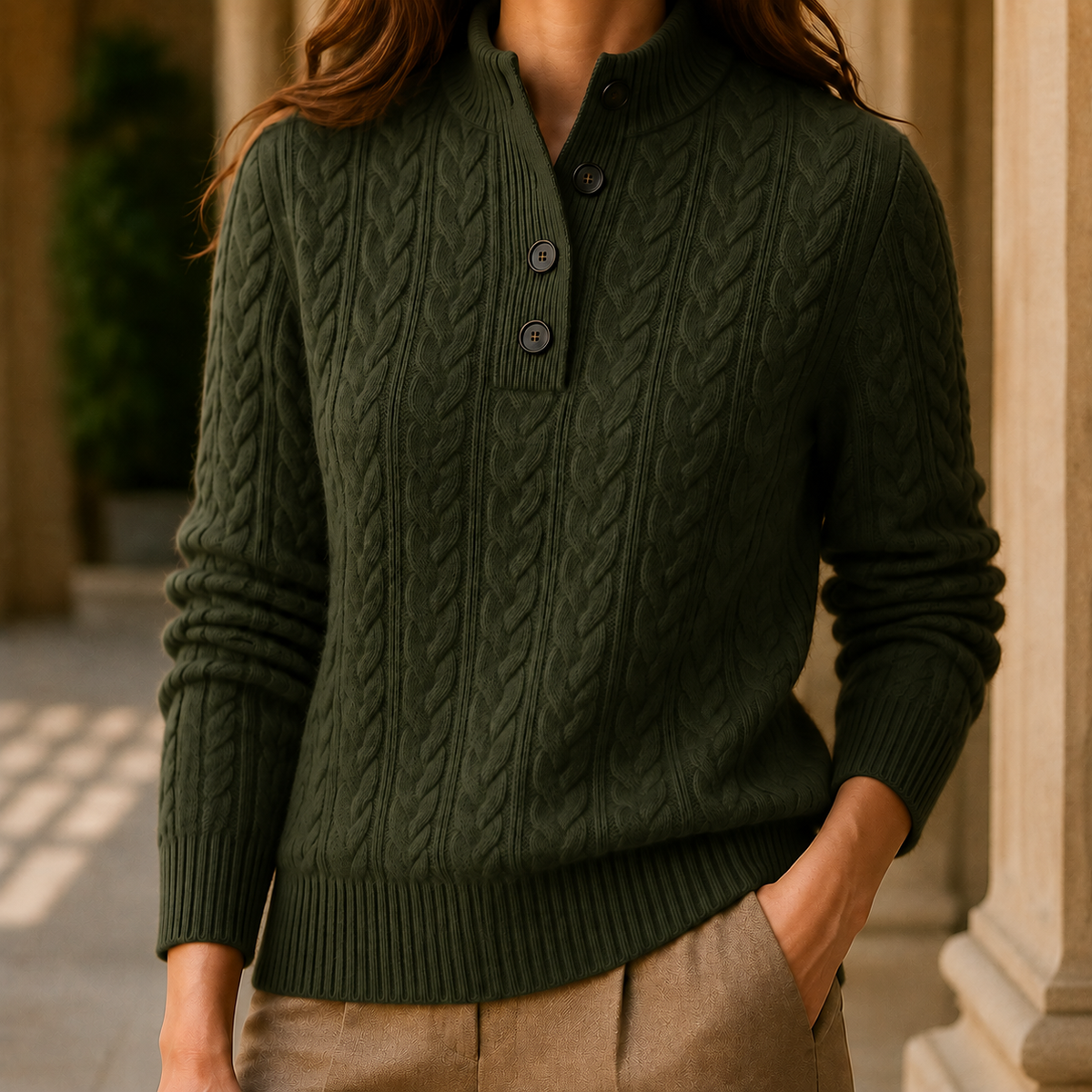 Women's Cashmere Jumper UK – Classic Crew Neck – The Amarante – image 4