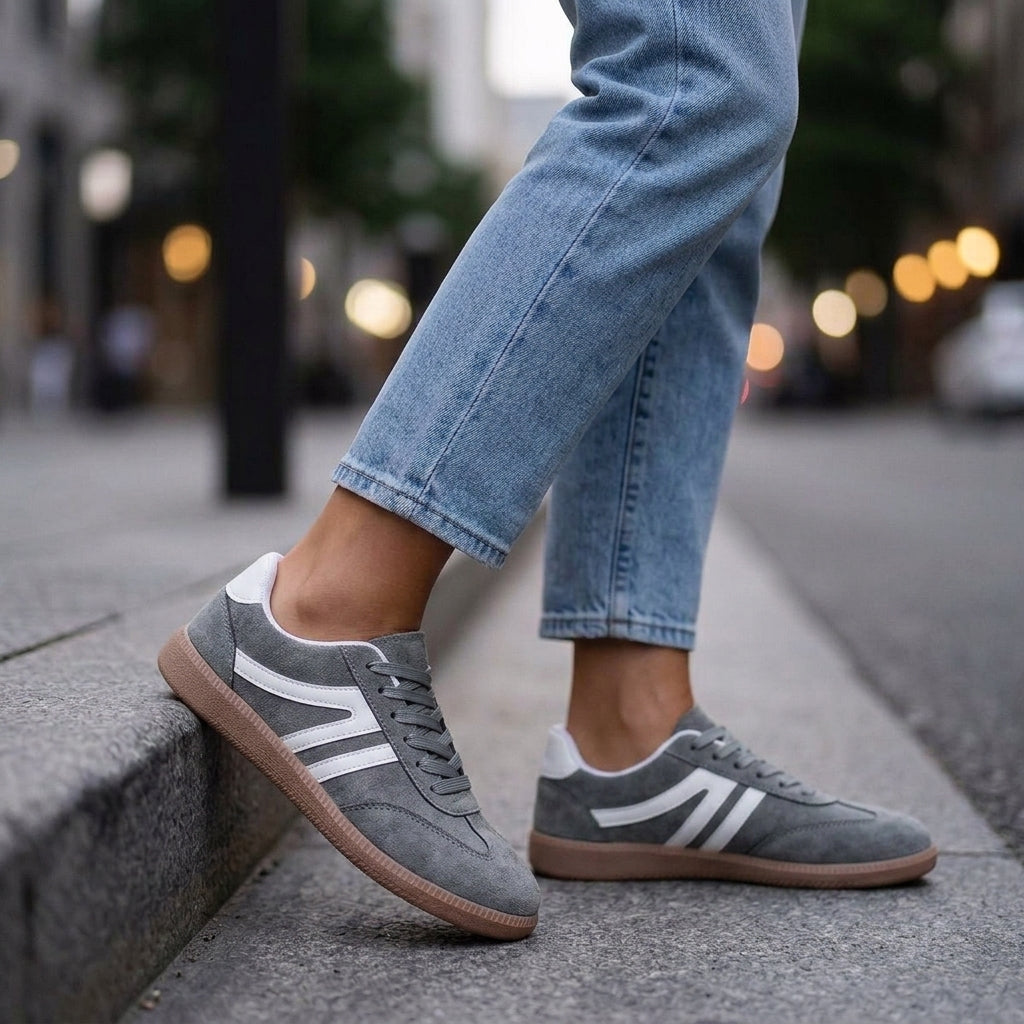 Women's Retro Trainers – mixed-finish gum sole, view 4 | The Keturah | Huna