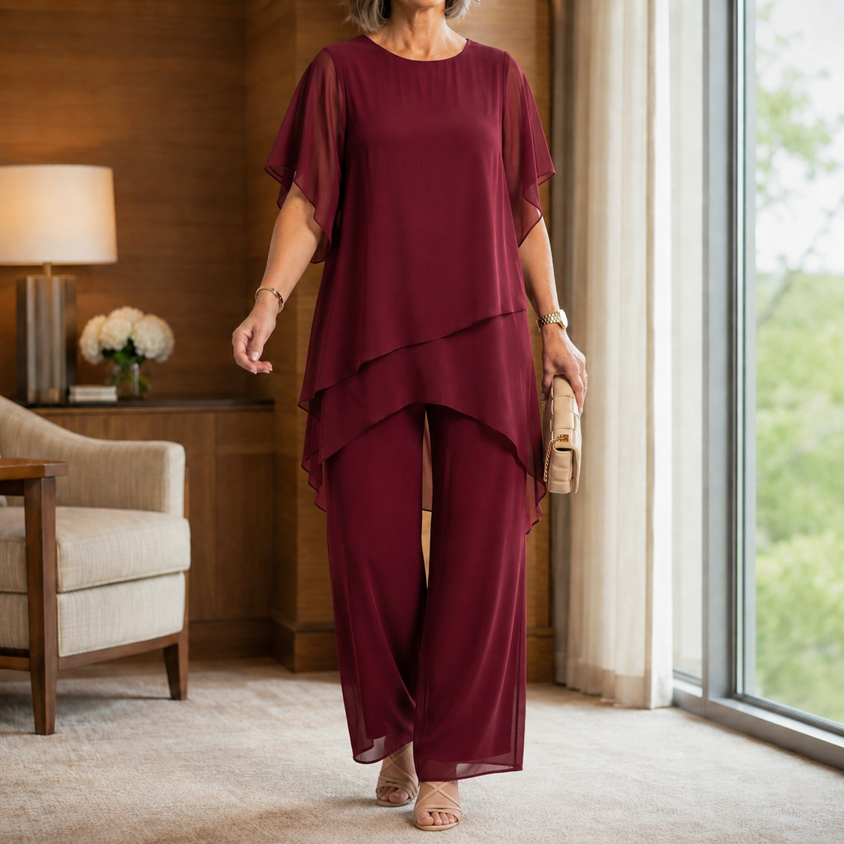 Women's Asymmetric Trouser Set UK – Elegant Co-ord – The Evelisse – image 5