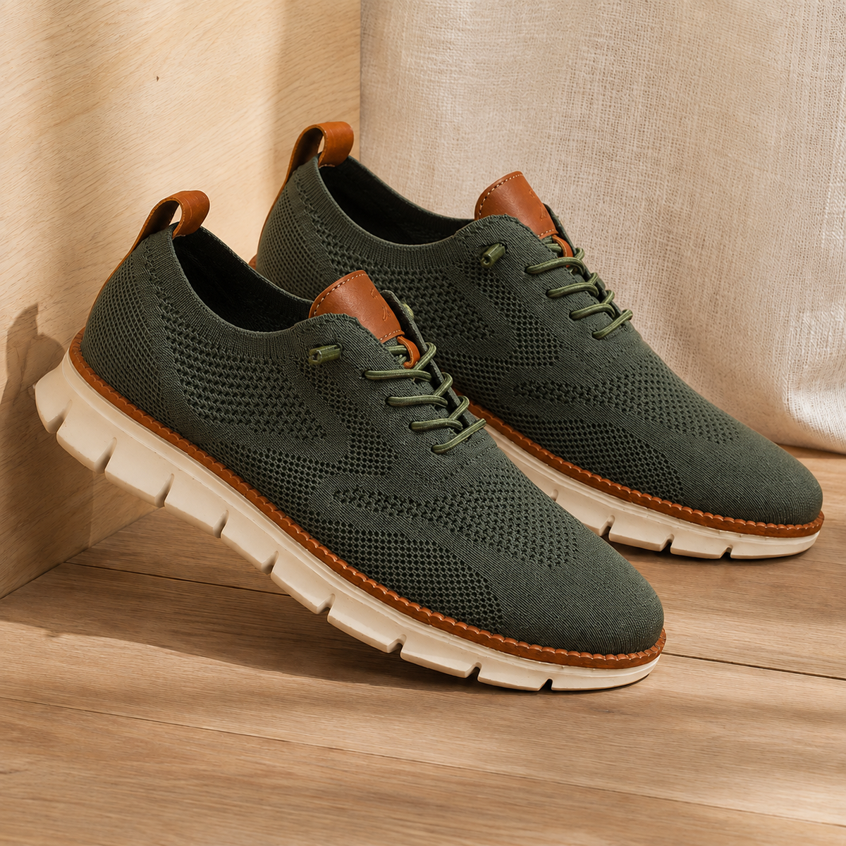 Women's Knit Walking Trainers – elastic lace flex sole, view 5 | The Serilda | Huna