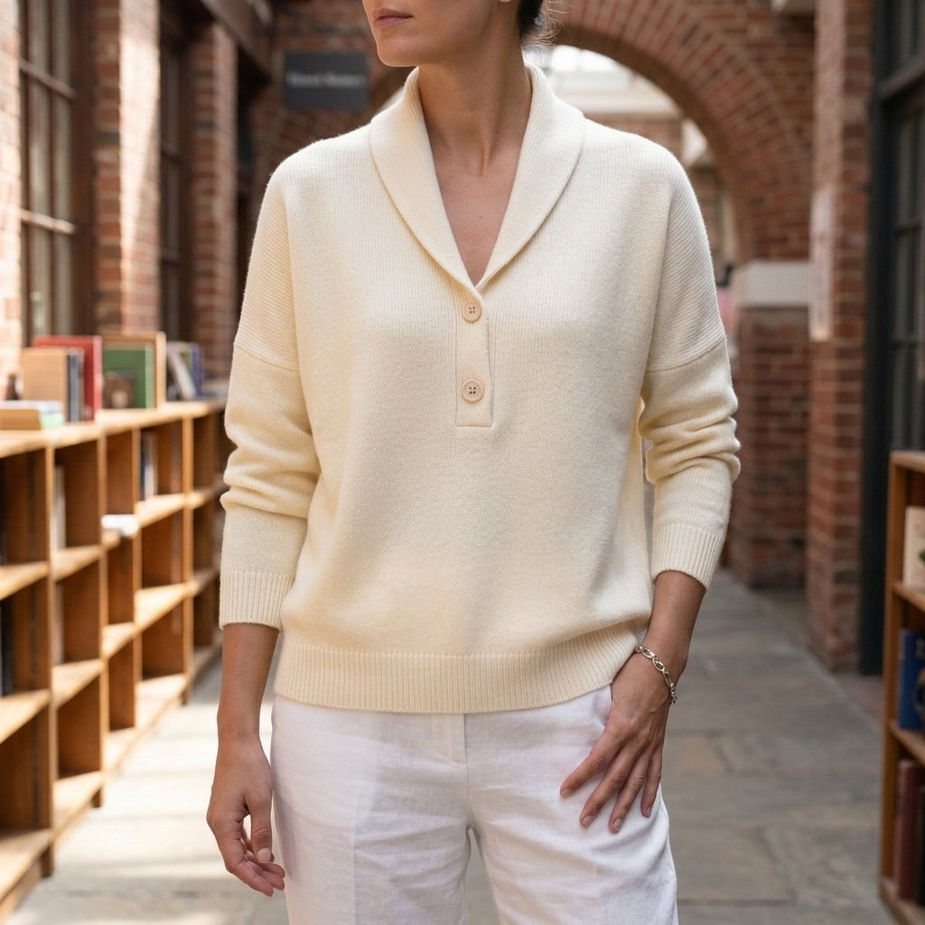 Women's Shawl Collar Jumper UK – Relaxed Knit – The Maudeline – image 5